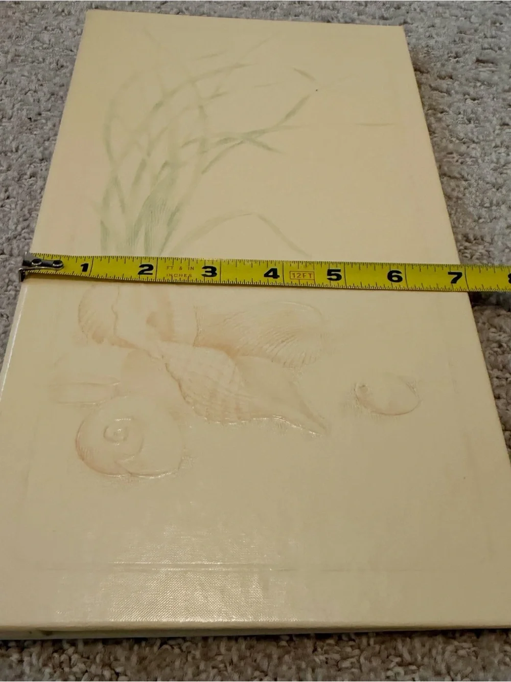 Vintage Hallmark 1982 Embossed Ivory Seashell Photo Album Holds 48 Pics 3.5 x 5